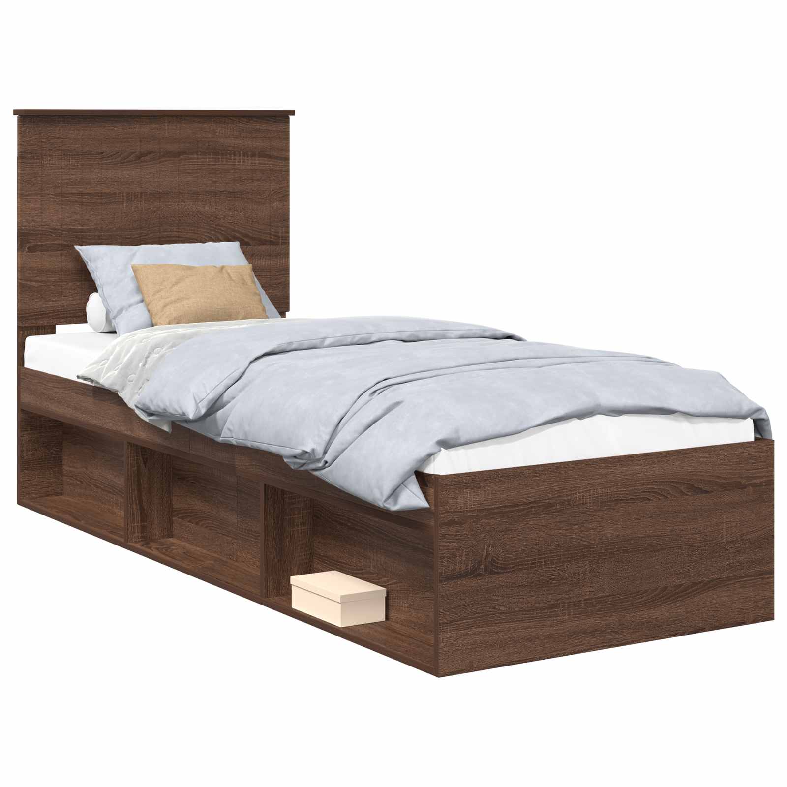 Σκελετός Κρεβατιού Καφέ δρυς 75 x 190 cm Στερεά ξυλεία πεύκου