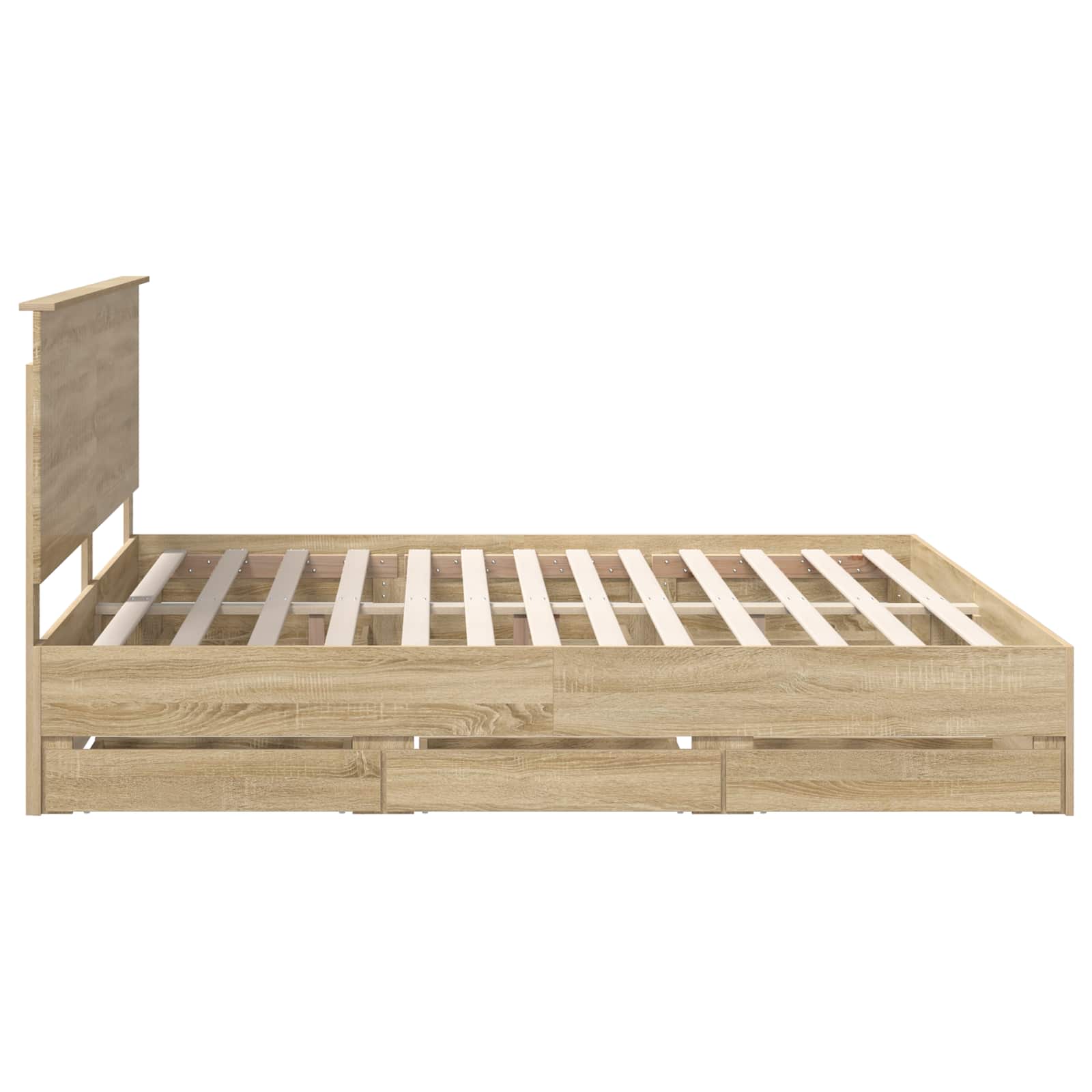 Σκελετός Κρεβατιού Δρύς Sonoma 200 x 200 cm Μηχανήματος Ξύλο