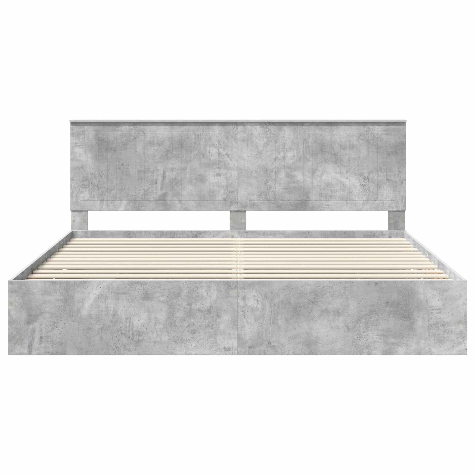 Σκελετός Κρεβατιού Σκυρόδεμα Γκρι 200 x 200 cm Μηχανήματος Ξύλο