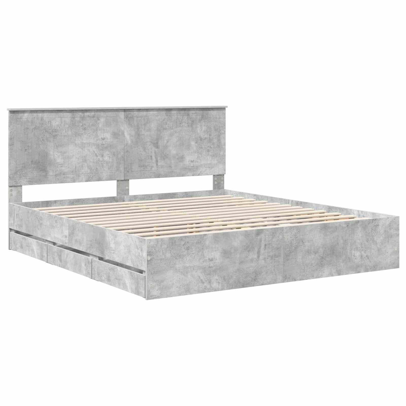 Σκελετός Κρεβατιού Σκυρόδεμα Γκρι 180 x 200 cm Μηχανήματος Ξύλο