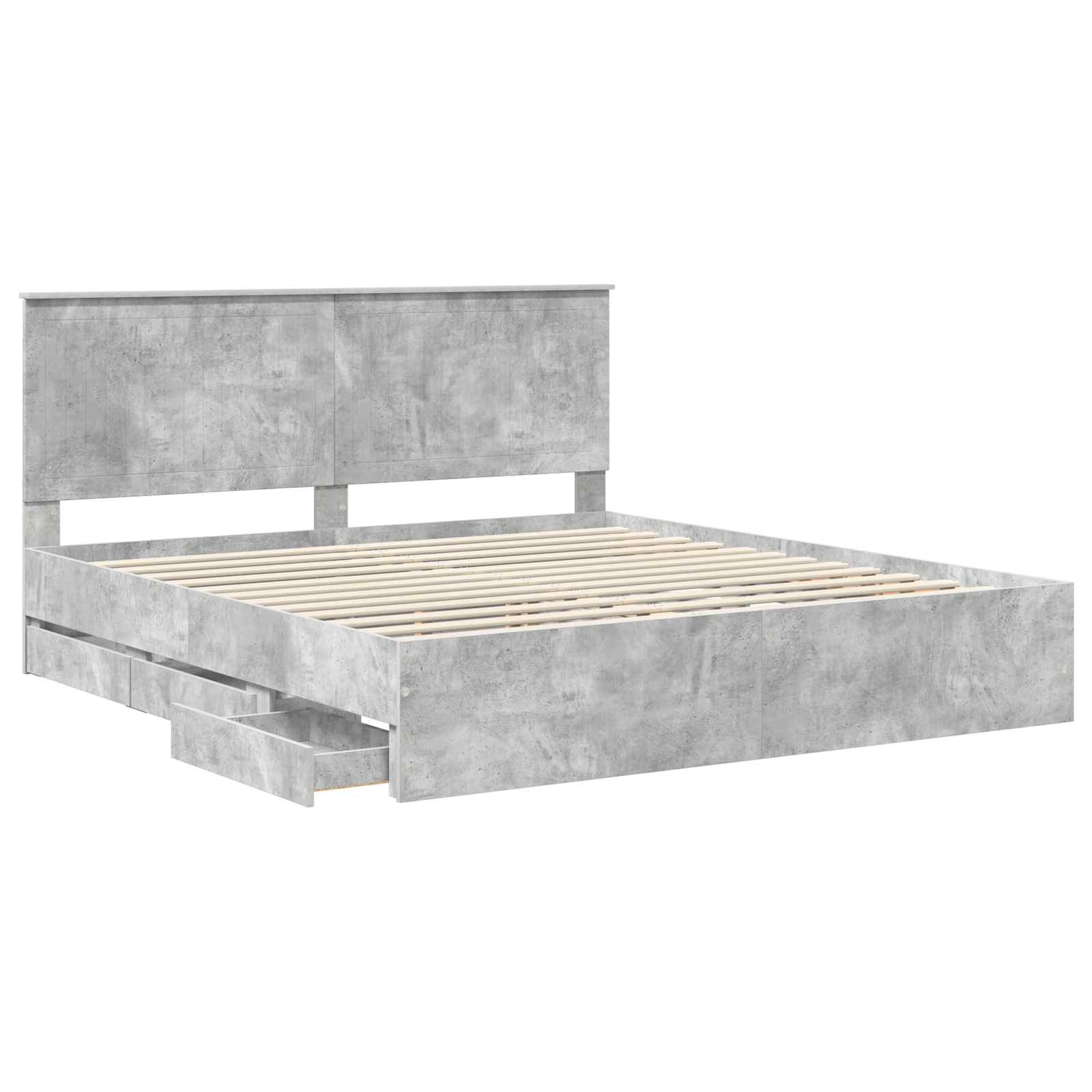 Σκελετός Κρεβατιού Σκυρόδεμα Γκρι 180 x 200 cm Μηχανήματος Ξύλο