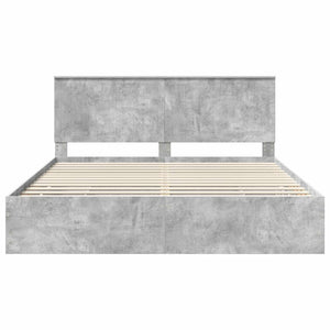 Σκελετός Κρεβατιού Σκυρόδεμα Γκρι 180 x 200 cm Μηχανήματος Ξύλο
