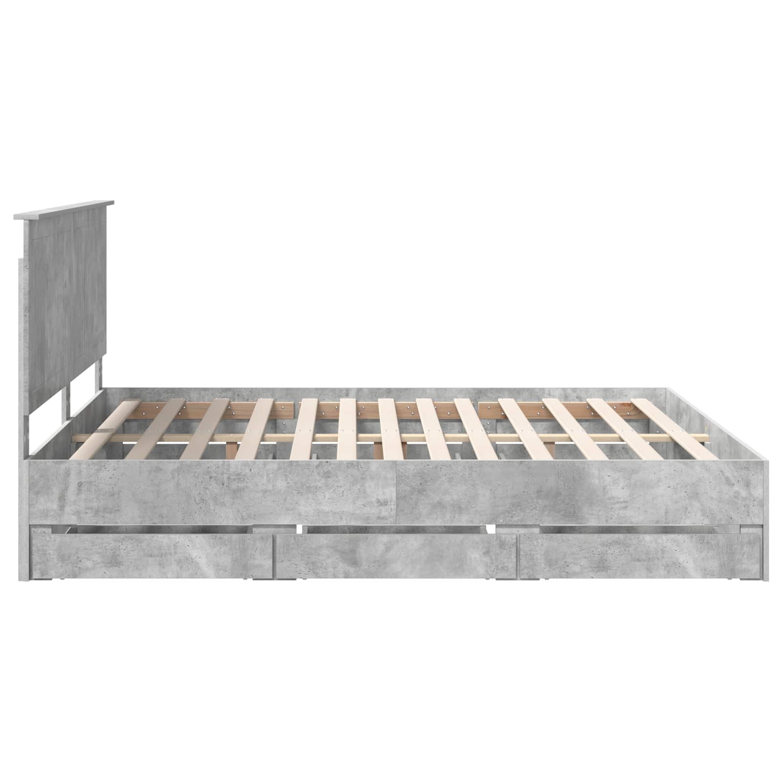 Σκελετός Κρεβατιού Σκυρόδεμα Γκρι 180 x 200 cm Μηχανήματος Ξύλο