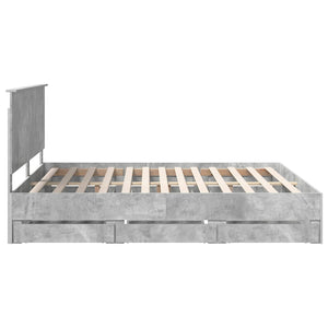 Σκελετός Κρεβατιού Σκυρόδεμα Γκρι 180 x 200 cm Μηχανήματος Ξύλο