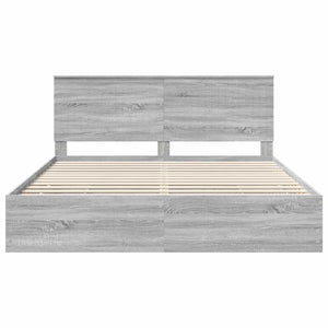 Σκελετός Κρεβατιού Γκρίζο Σονομα 180 x 200 cm Μηχανήματος Ξύλο