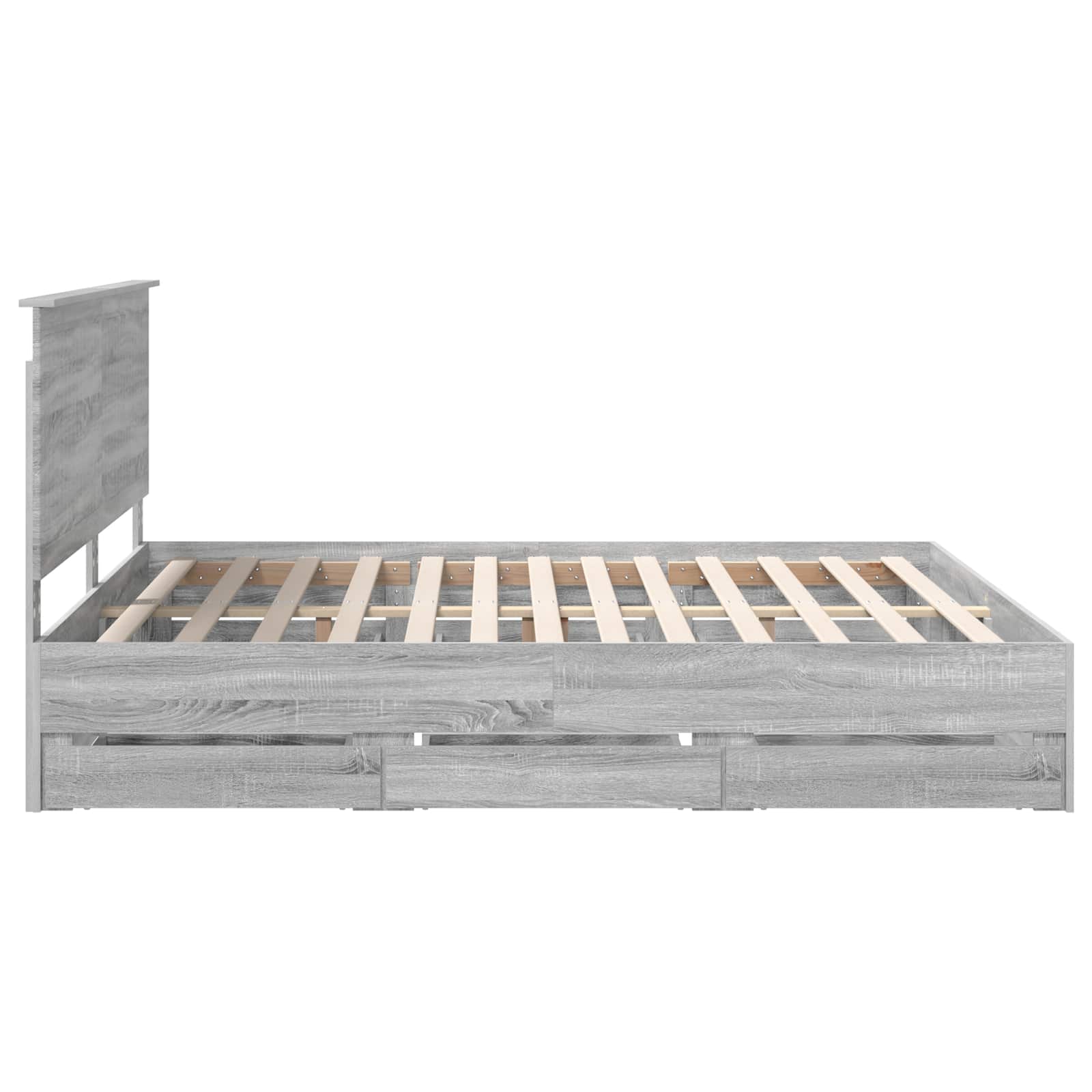 Σκελετός Κρεβατιού Γκρίζο Σονομα 180 x 200 cm Μηχανήματος Ξύλο