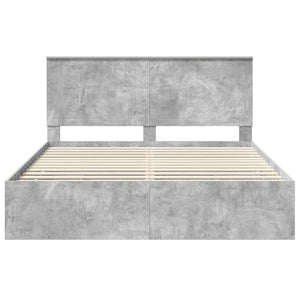 Σκελετός Κρεβατιού Σκυρόδεμα Γκρι 160 x 200 cm Μηχανήματος Ξύλο