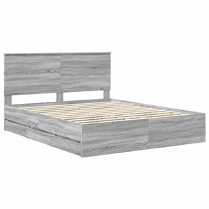 Σκελετός Κρεβατιού Γκρίζο Σονομα 160 x 200 cm Μηχανήματος Ξύλο - Pakobazaar