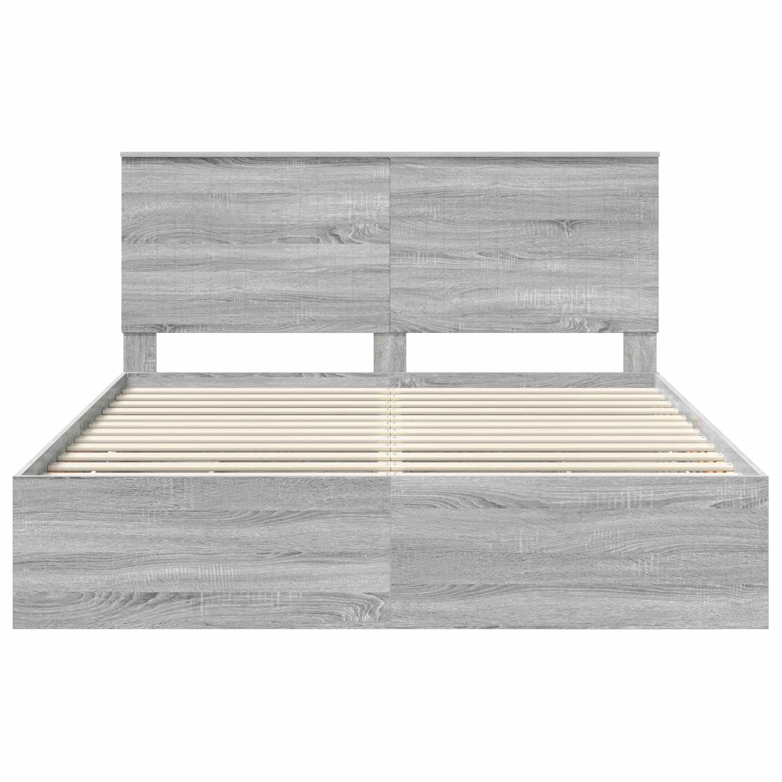 Σκελετός Κρεβατιού Γκρίζο Σονομα 160 x 200 cm Μηχανήματος Ξύλο - Pakobazaar