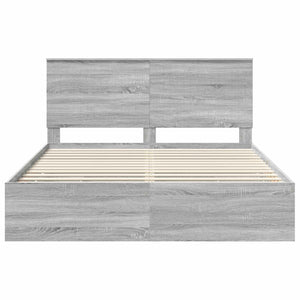 Σκελετός Κρεβατιού Γκρίζο Σονομα 160 x 200 cm Μηχανήματος Ξύλο - Pakobazaar