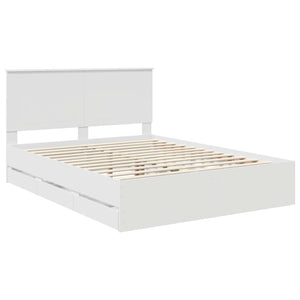 Σκελετός Κρεβατιού Λευκό 150 x 200 cm Μηχανήματος Ξύλο
