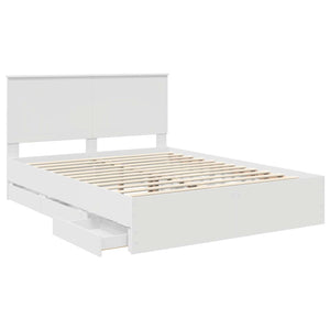Σκελετός Κρεβατιού Λευκό 150 x 200 cm Μηχανήματος Ξύλο