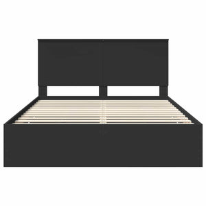 Σκελετός Κρεβατιού Μαύρο 150 x 200 cm Μηχανήματος Ξύλο