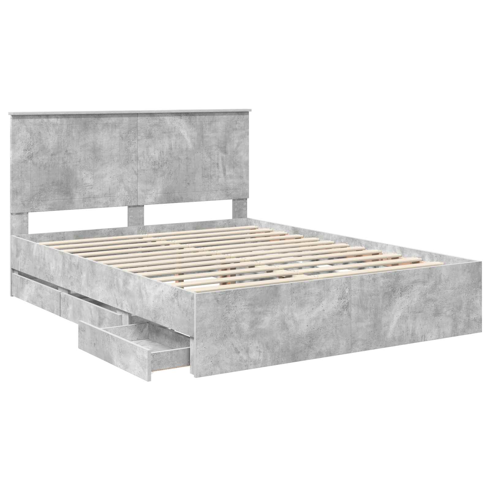 Σκελετός Κρεβατιού Σκυρόδεμα Γκρι 150 x 200 cm Μηχανήματος Ξύλο