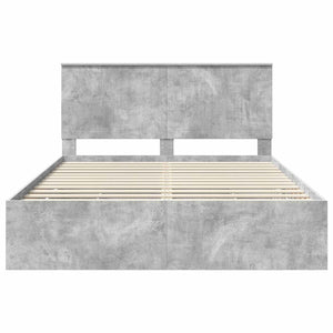 Σκελετός Κρεβατιού Σκυρόδεμα Γκρι 150 x 200 cm Μηχανήματος Ξύλο