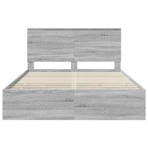 Σκελετός Κρεβατιού Γκρίζο Σονομα 150 x 200 cm Μηχανήματος Ξύλο