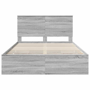 Σκελετός Κρεβατιού Γκρίζο Σονομα 140 x 200 cm Μηχανήματος Ξύλο