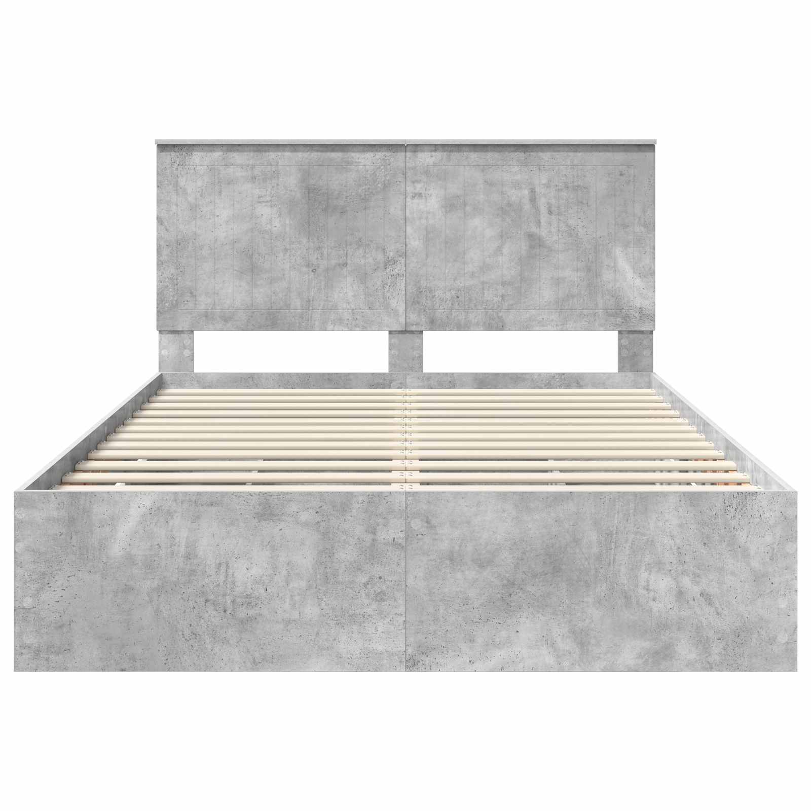 Σκελετός Κρεβατιού Σκυρόδεμα Γκρι 140 x 190 cm Μηχανήματος Ξύλο