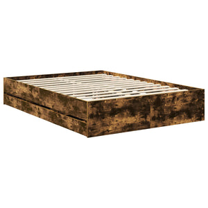 Σκελετός Κρεβατιού Καπνιστό Δρύς 140 x 190 cm Μηχανήματος Ξύλο