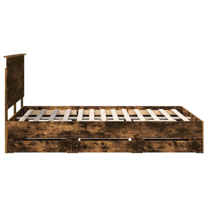 Σκελετός Κρεβατιού Καπνιστό Δρύς 140 x 190 cm Μηχανήματος Ξύλο