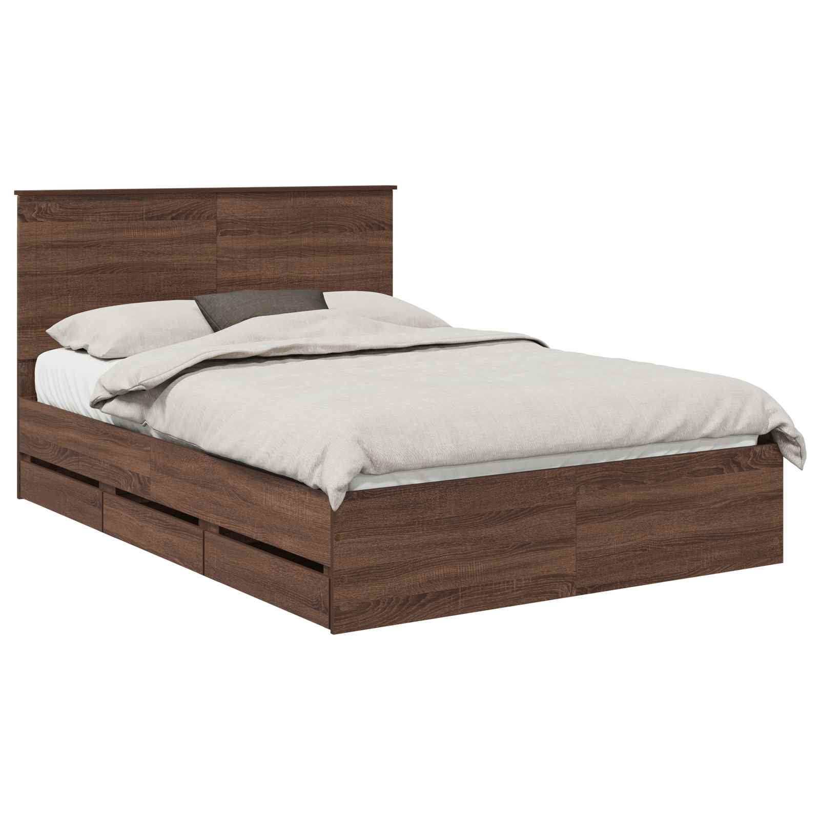 Σκελετός Κρεβατιού Καφέ δρυς 140 x 190 cm Μηχανήματος Ξύλο