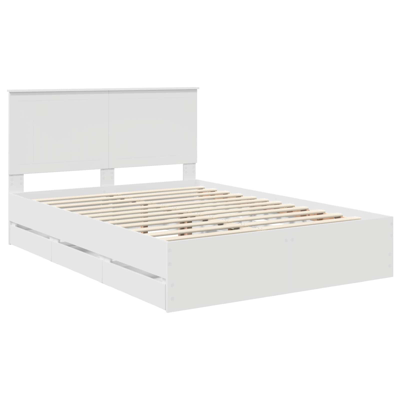 Σκελετός Κρεβατιού Λευκό 135 x 190 cm Μηχανήματος Ξύλο