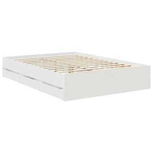 Σκελετός Κρεβατιού Λευκό 135 x 190 cm Μηχανήματος Ξύλο