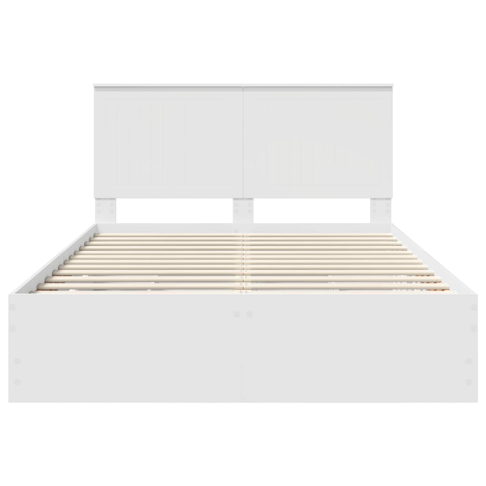 Σκελετός Κρεβατιού Λευκό 135 x 190 cm Μηχανήματος Ξύλο