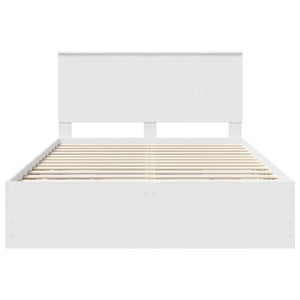Σκελετός Κρεβατιού Λευκό 135 x 190 cm Μηχανήματος Ξύλο
