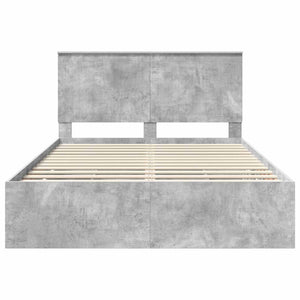 Σκελετός Κρεβατιού Σκυρόδεμα Γκρι 135 x 190 cm Μηχανήματος Ξύλο
