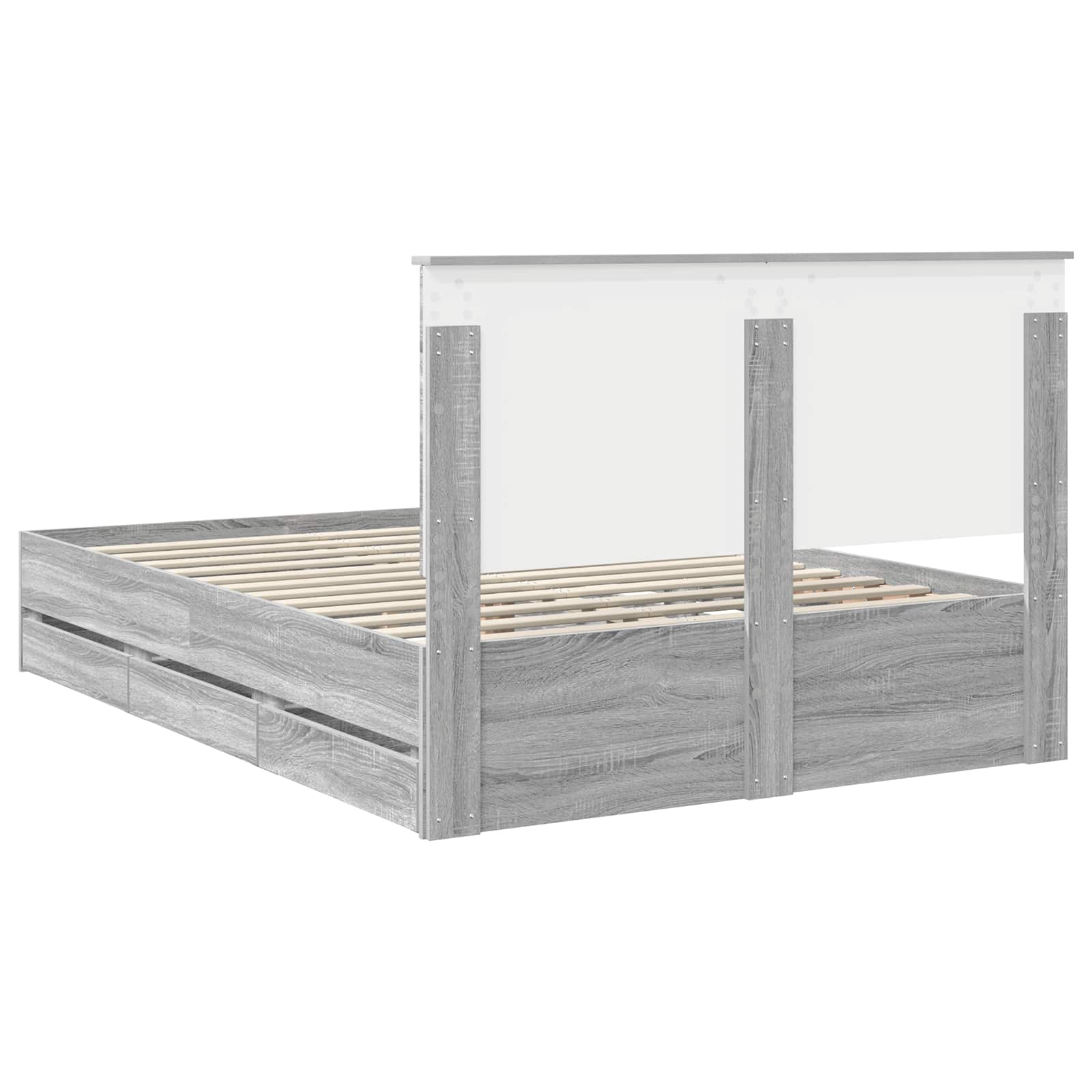 Σκελετός Κρεβατιού Γκρίζο Σονομα 135 x 190 cm Μηχανήματος Ξύλο