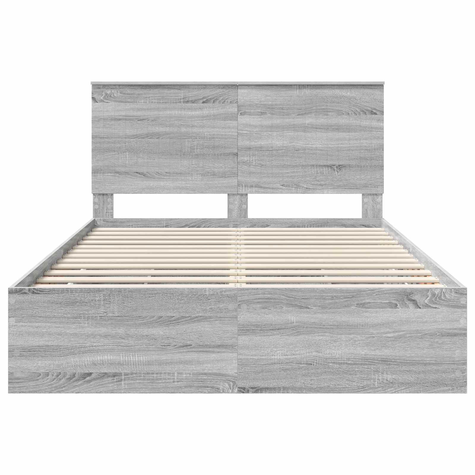 Σκελετός Κρεβατιού Γκρίζο Σονομα 135 x 190 cm Μηχανήματος Ξύλο