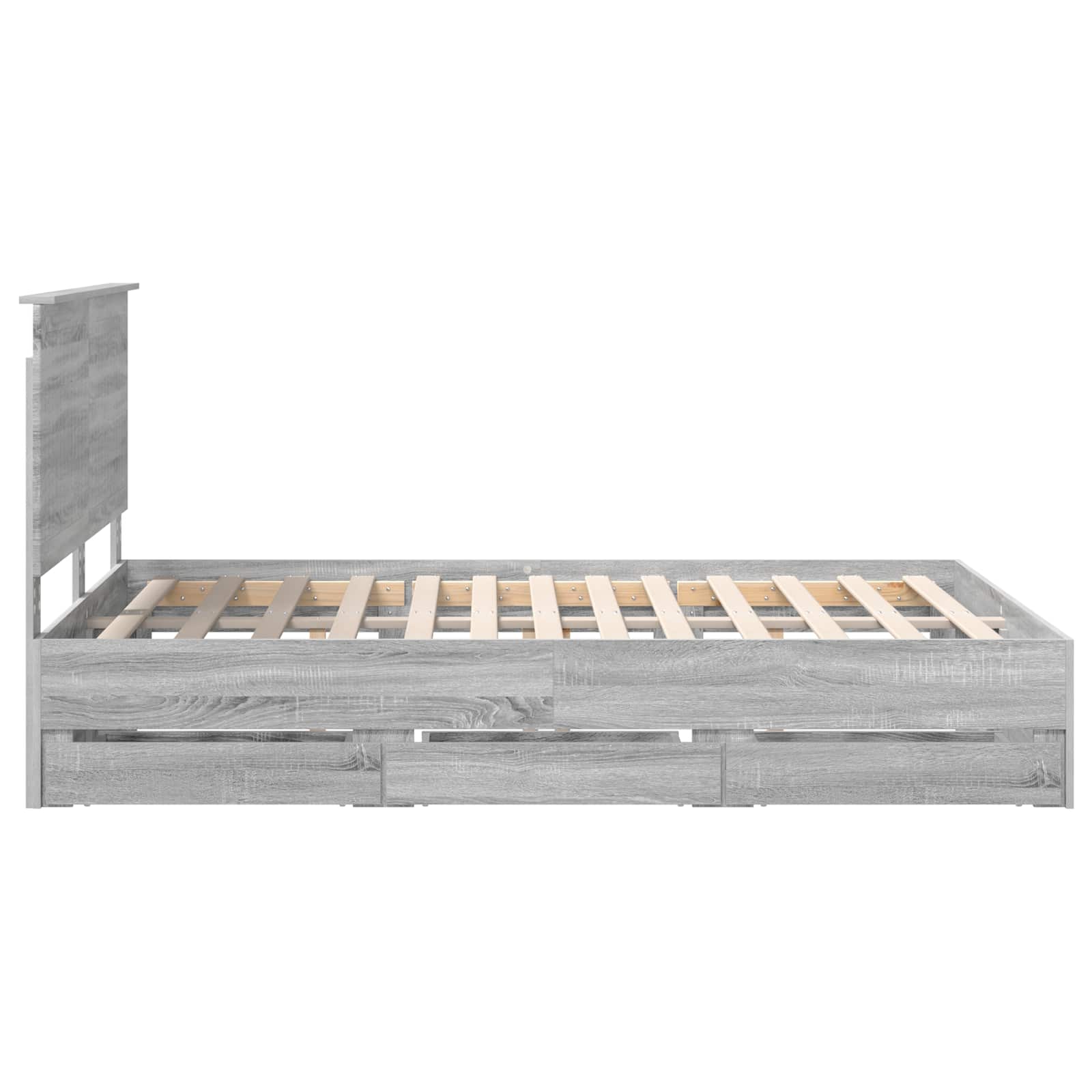 Σκελετός Κρεβατιού Γκρίζο Σονομα 135 x 190 cm Μηχανήματος Ξύλο