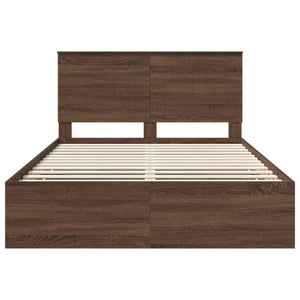 Σκελετός Κρεβατιού Καφέ δρυς 135 x 190 cm Μηχανήματος Ξύλο