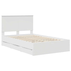 Σκελετός Κρεβατιού Λευκό 120 x 190 cm Μηχανήματος Ξύλο - Pakobazaar