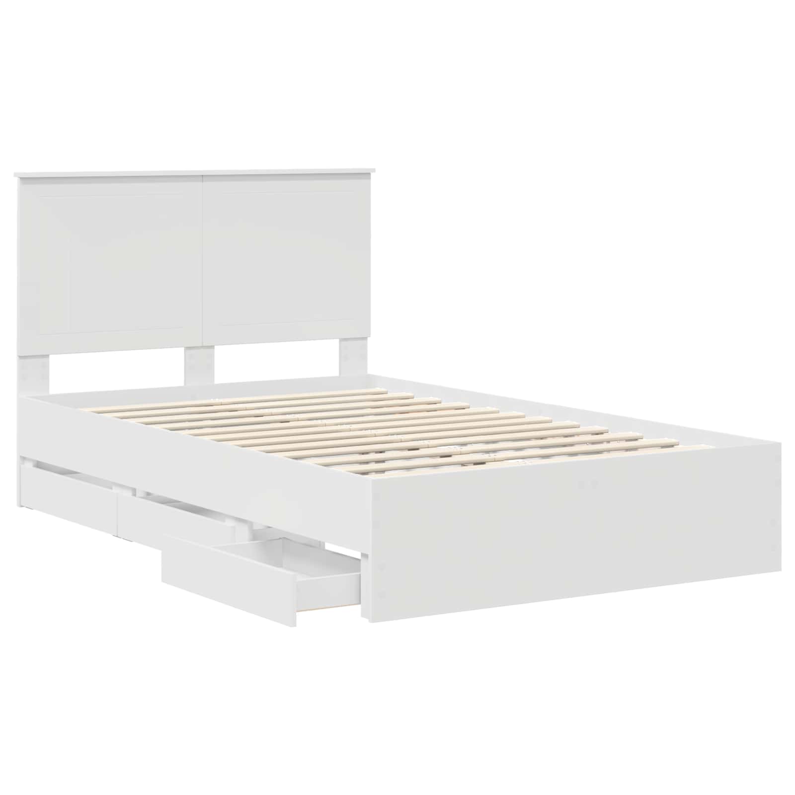 Σκελετός Κρεβατιού Λευκό 120 x 190 cm Μηχανήματος Ξύλο - Pakobazaar