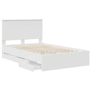 Σκελετός Κρεβατιού Λευκό 120 x 190 cm Μηχανήματος Ξύλο - Pakobazaar