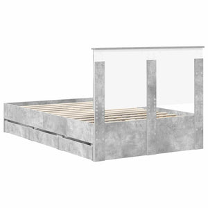 Σκελετός Κρεβατιού Σκυρόδεμα Γκρι 120 x 190 cm Μηχανήματος Ξύλο - Pakobazaar