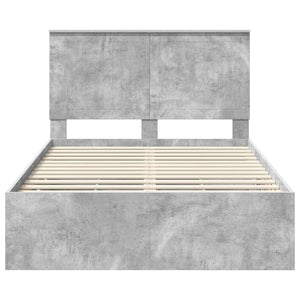 Σκελετός Κρεβατιού Σκυρόδεμα Γκρι 120 x 190 cm Μηχανήματος Ξύλο - Pakobazaar