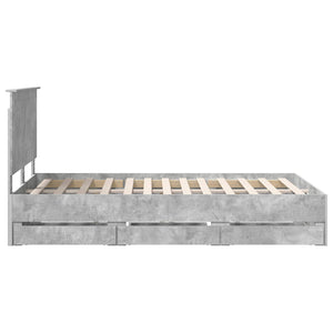 Σκελετός Κρεβατιού Σκυρόδεμα Γκρι 120 x 190 cm Μηχανήματος Ξύλο - Pakobazaar