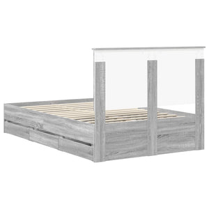 Σκελετός Κρεβατιού Γκρίζο Σονομα 120 x 190 cm Μηχανήματος Ξύλο