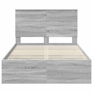 Σκελετός Κρεβατιού Γκρίζο Σονομα 120 x 190 cm Μηχανήματος Ξύλο