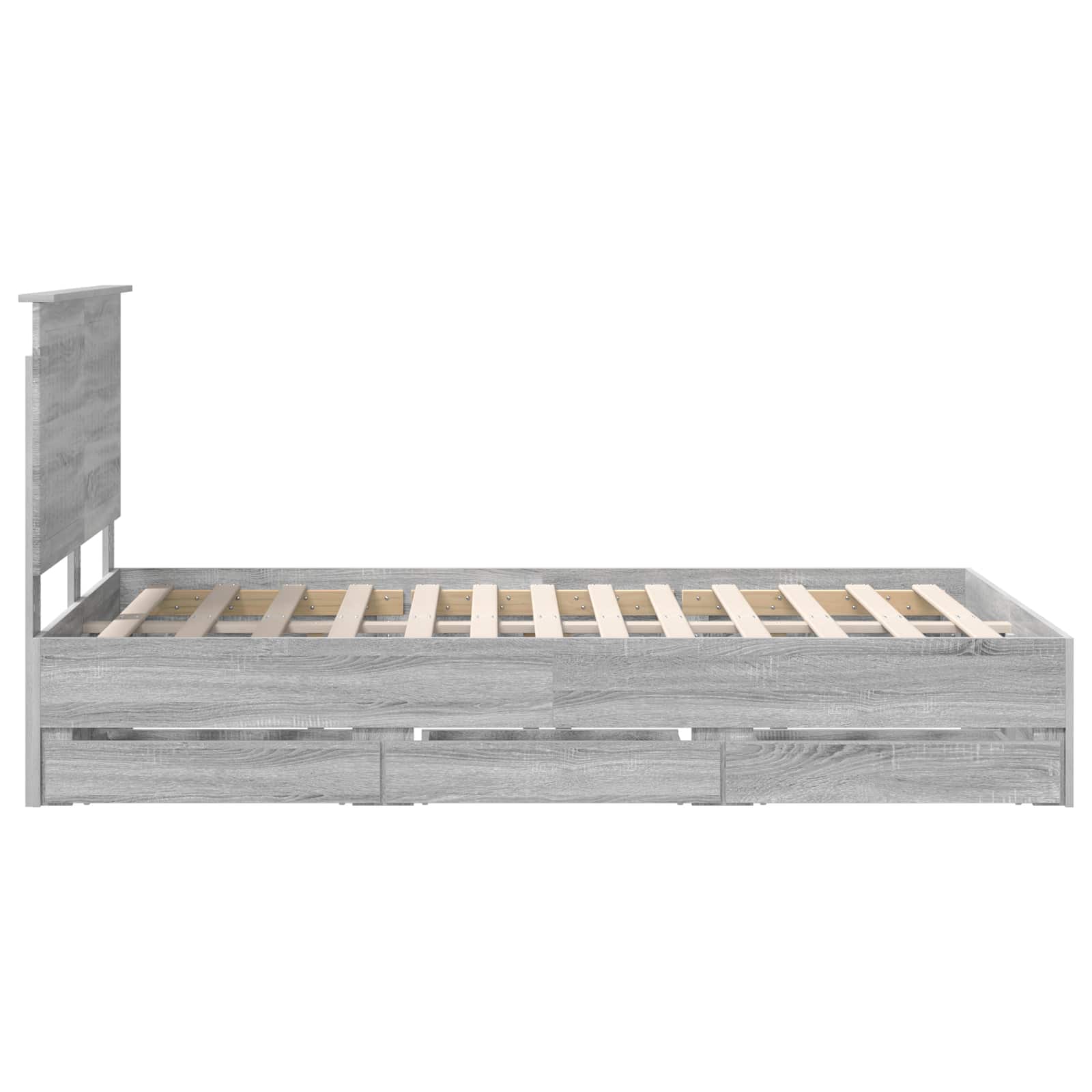 Σκελετός Κρεβατιού Γκρίζο Σονομα 120 x 190 cm Μηχανήματος Ξύλο