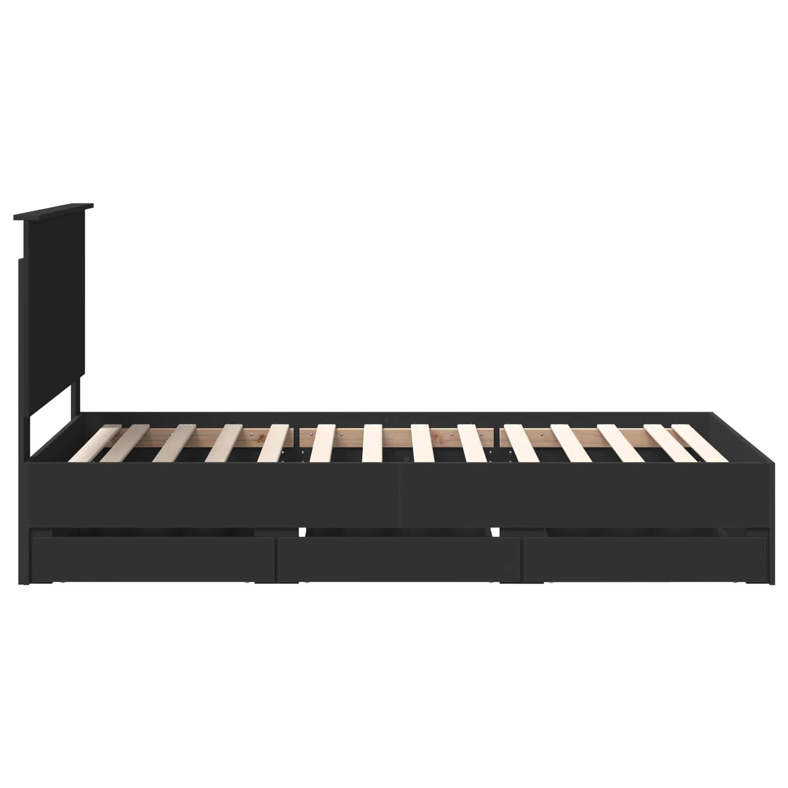 Σκελετός Κρεβατιού Μαύρο 100 x 200 cm Μηχανήματος Ξύλο