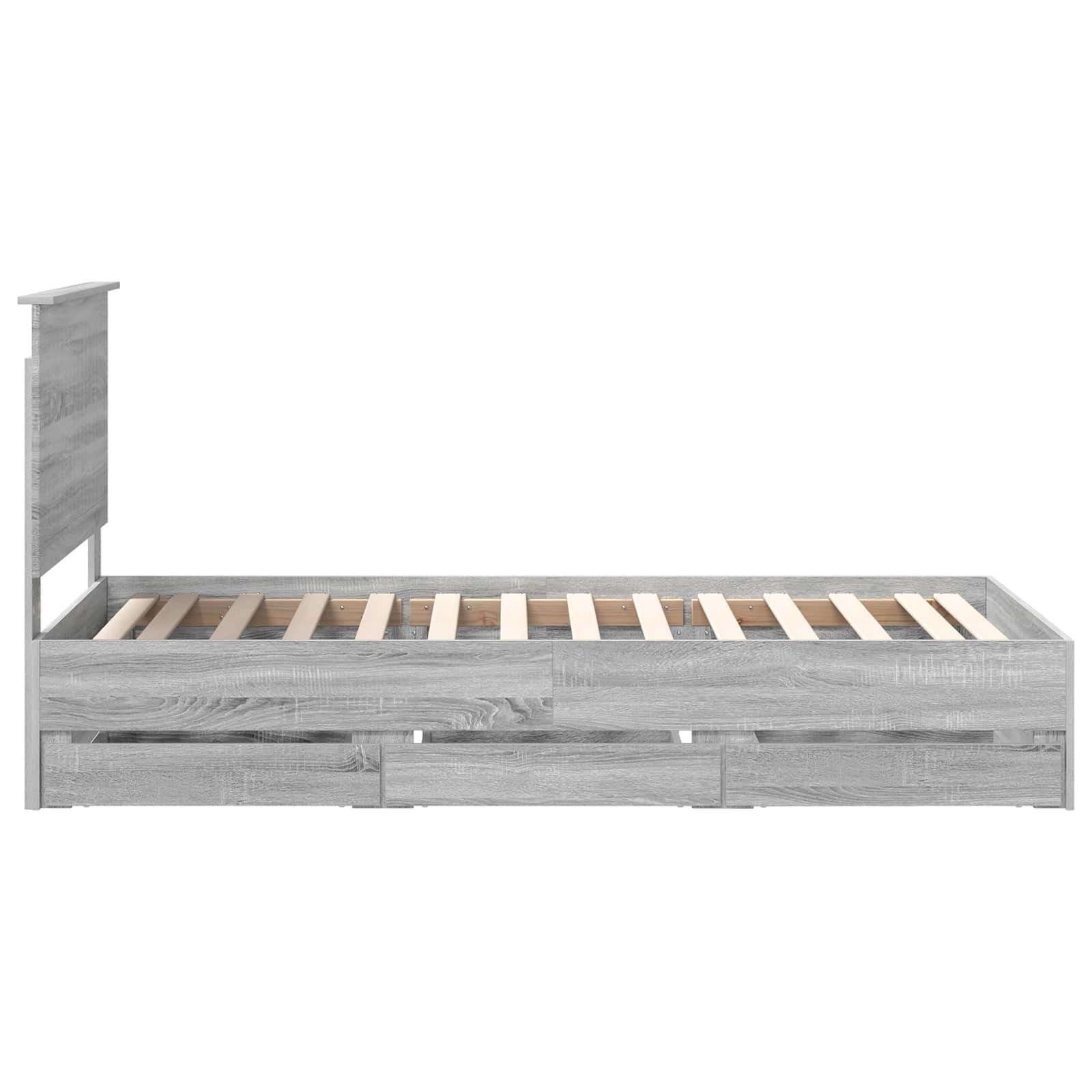 Σκελετός Κρεβατιού Γκρίζο Σονομα 90 x 190 cm Μηχανήματος Ξύλο