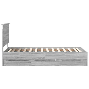 Σκελετός Κρεβατιού Γκρίζο Σονομα 90 x 190 cm Μηχανήματος Ξύλο