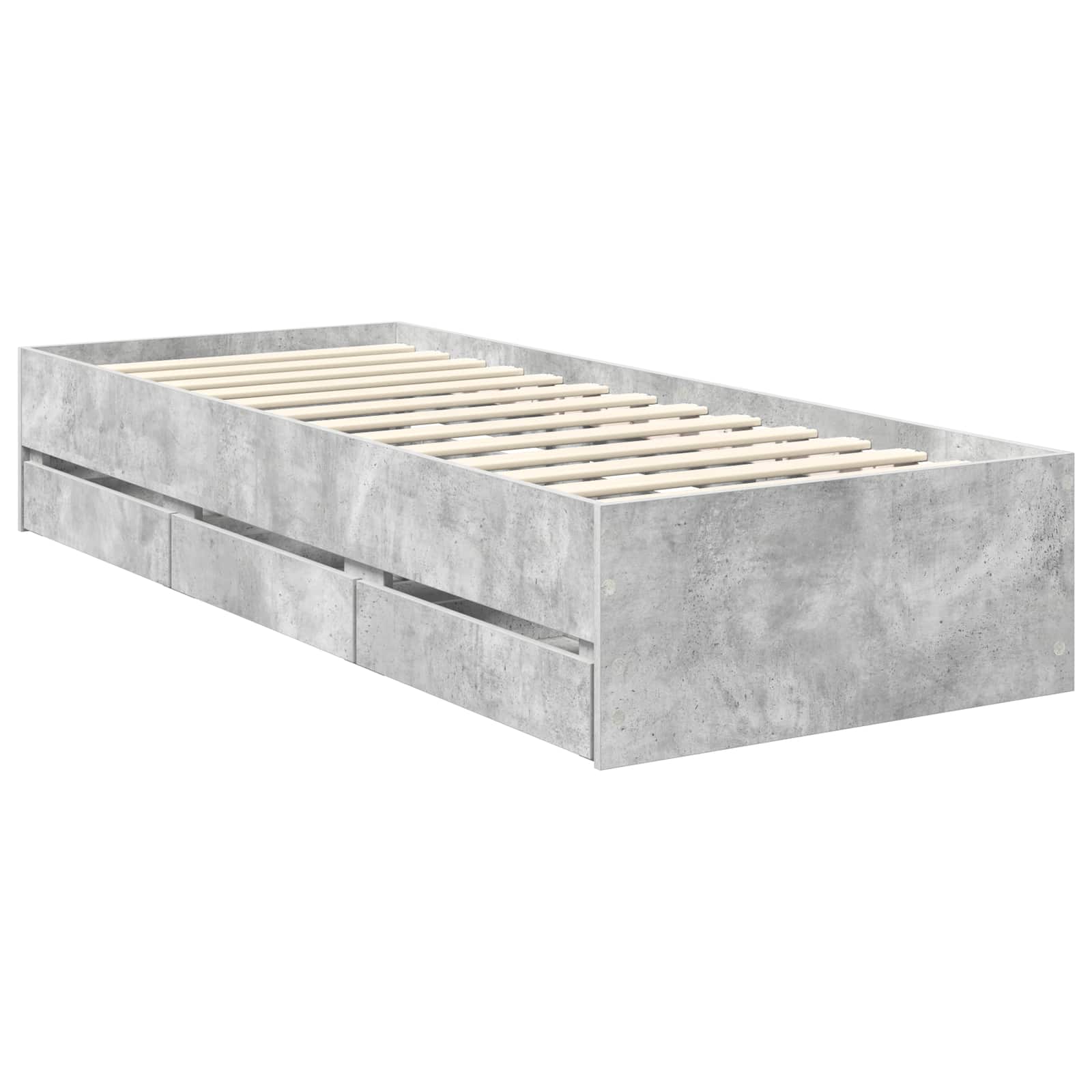 Σκελετός Κρεβατιού Σκυρόδεμα Γκρι 75 x 190 cm Μηχανήματος Ξύλο