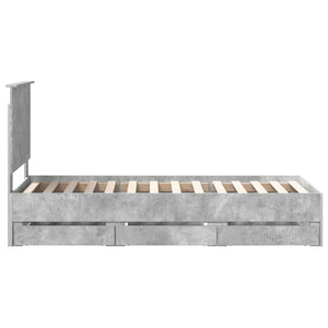 Σκελετός Κρεβατιού Σκυρόδεμα Γκρι 75 x 190 cm Μηχανήματος Ξύλο