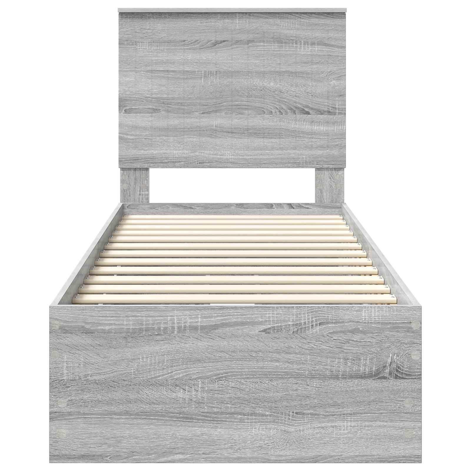 Σκελετός Κρεβατιού Γκρίζο Σονομα 75 x 190 cm Μηχανήματος Ξύλο
