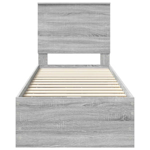 Σκελετός Κρεβατιού Γκρίζο Σονομα 75 x 190 cm Μηχανήματος Ξύλο